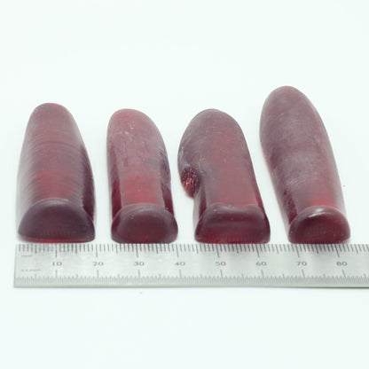 Padparadscha Red #59 Lab Created Corundum Sapphire Faceting Rough for Gem Cutting - Various Sizes - Split Boule #BEGIN