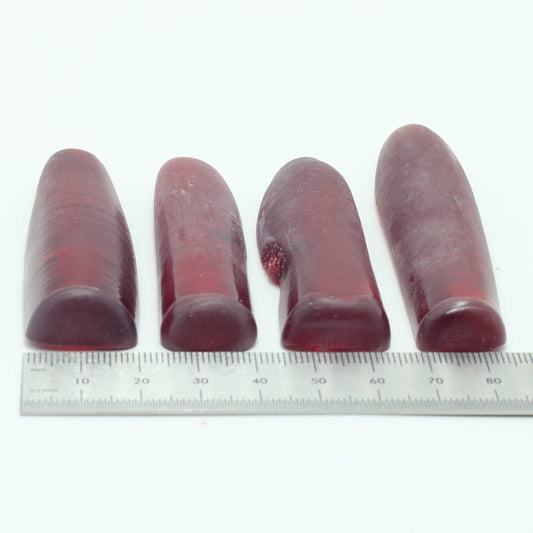 Padparadscha Red #59 Lab Created Corundum Sapphire Faceting Rough for Gem Cutting - Various Sizes - Split Boule #BEGIN