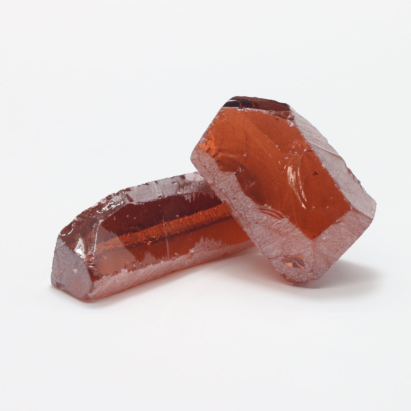 Nanosital Simulated Padparadscha Sapphire Lab Created Faceting Rough for Gem Cutting - #E-96 - Various Sizes #BEGIN