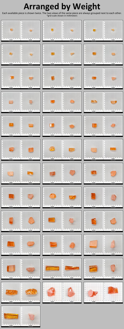 Papaya Cubic Zirconia Faceting Rough for Gem Cutting - Various Sizes #BEGIN