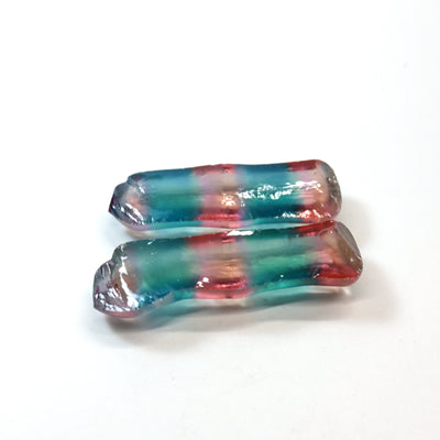Paraiba/Sunrise Bi-Color #P/#16 Lab Created Corundum Sapphire Faceting Rough : #BEGIN