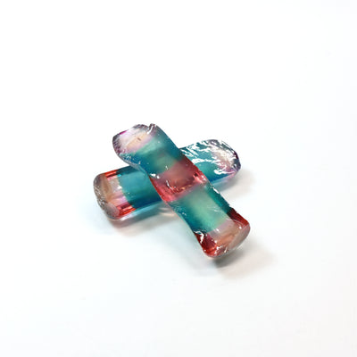 Paraiba/Sunrise Bi-Color #P/#16 Lab Created Corundum Sapphire Faceting Rough : #BEGIN