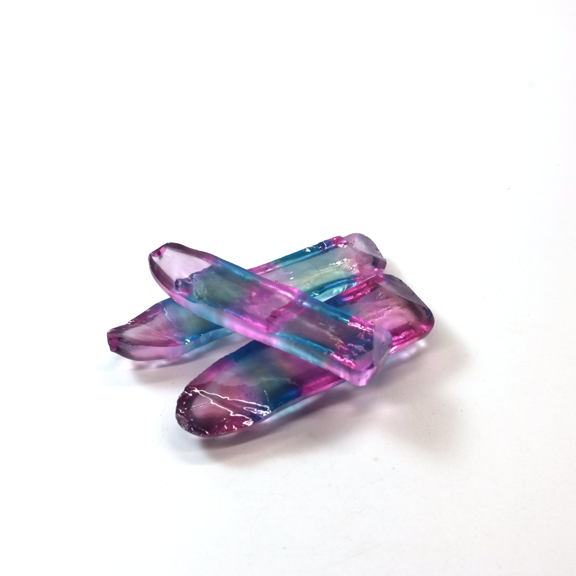Paraiba/Peach Bi-Color #P/#18 Lab Created Corundum Sapphire Faceting Rough : #BEGIN