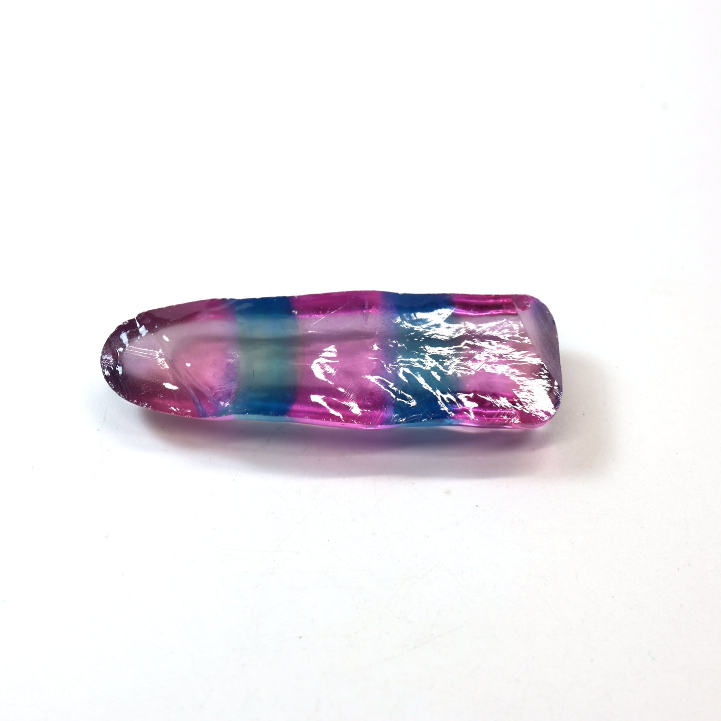 Paraiba/Peach Bi-Color #P/#18 Lab Created Corundum Sapphire Faceting Rough : #BEGIN