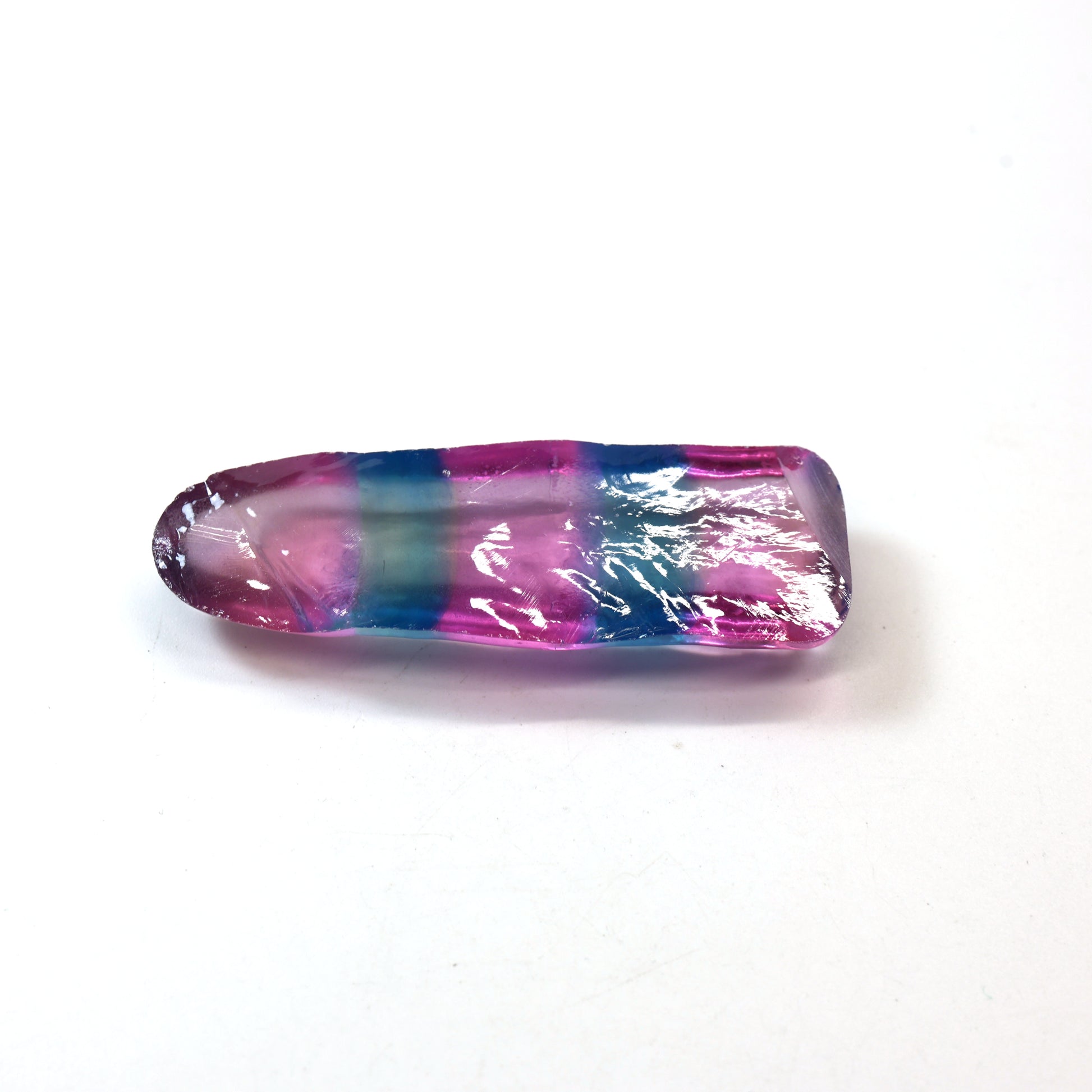 Paraiba/Peach Bi-Color #P/#18 Lab Created Corundum Sapphire Faceting Rough : #BEGIN