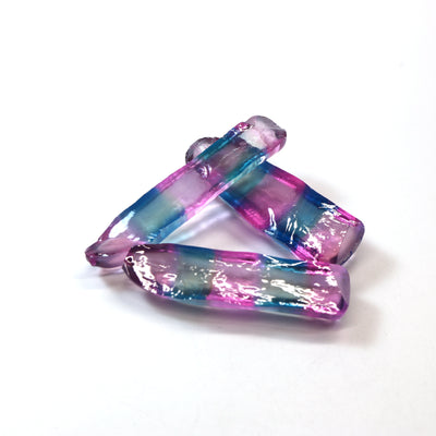 Paraiba/Peach Bi-Color #P/#18 Lab Created Corundum Sapphire Faceting Rough : #BEGIN
