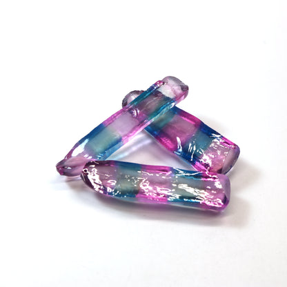 Paraiba/Peach Bi-Color #P/#18 Lab Created Corundum Sapphire Faceting Rough : #BEGIN
