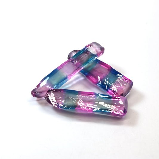 Paraiba/Peach Bi-Color #P/#18 Lab Created Corundum Sapphire Faceting Rough : #BEGIN