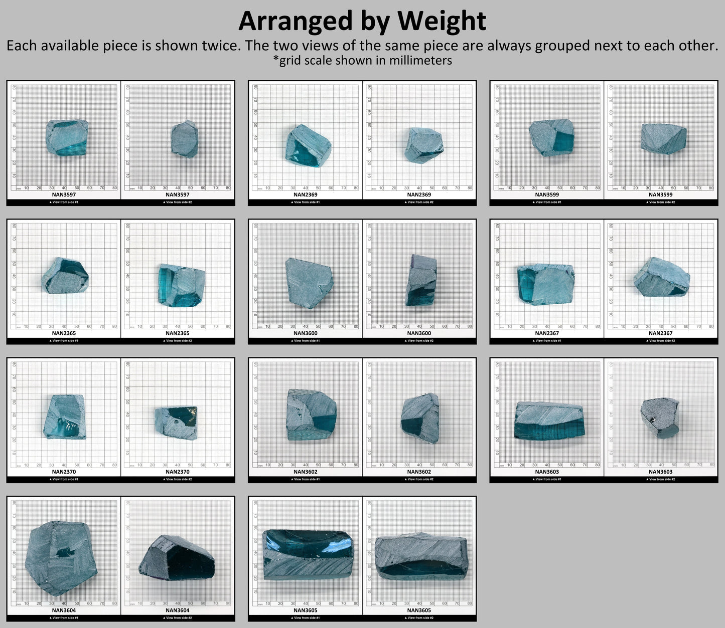 Nanosital Simulated Paraiba Tourmaline Lab Created Faceting Rough for Gem Cutting - #A-108/B - Various Sizes #BEGIN