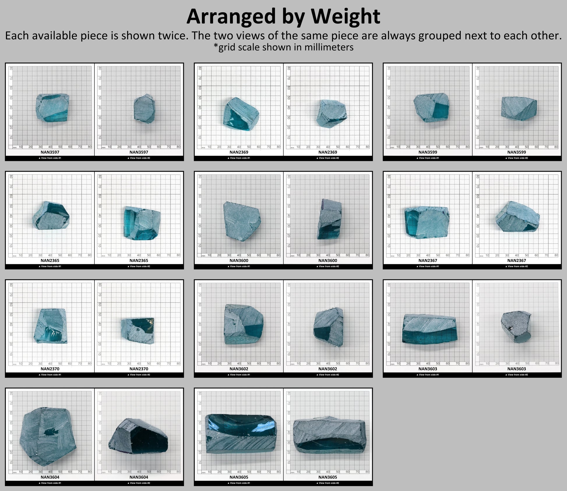 Nanosital Simulated Paraiba Tourmaline Lab Created Faceting Rough for Gem Cutting - #A-108/B - Various Sizes #BEGIN