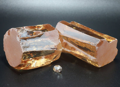 Peach Diamond Cubic Zirconia Faceting Rough for Gem Cutting - Various Sizes #BEGIN