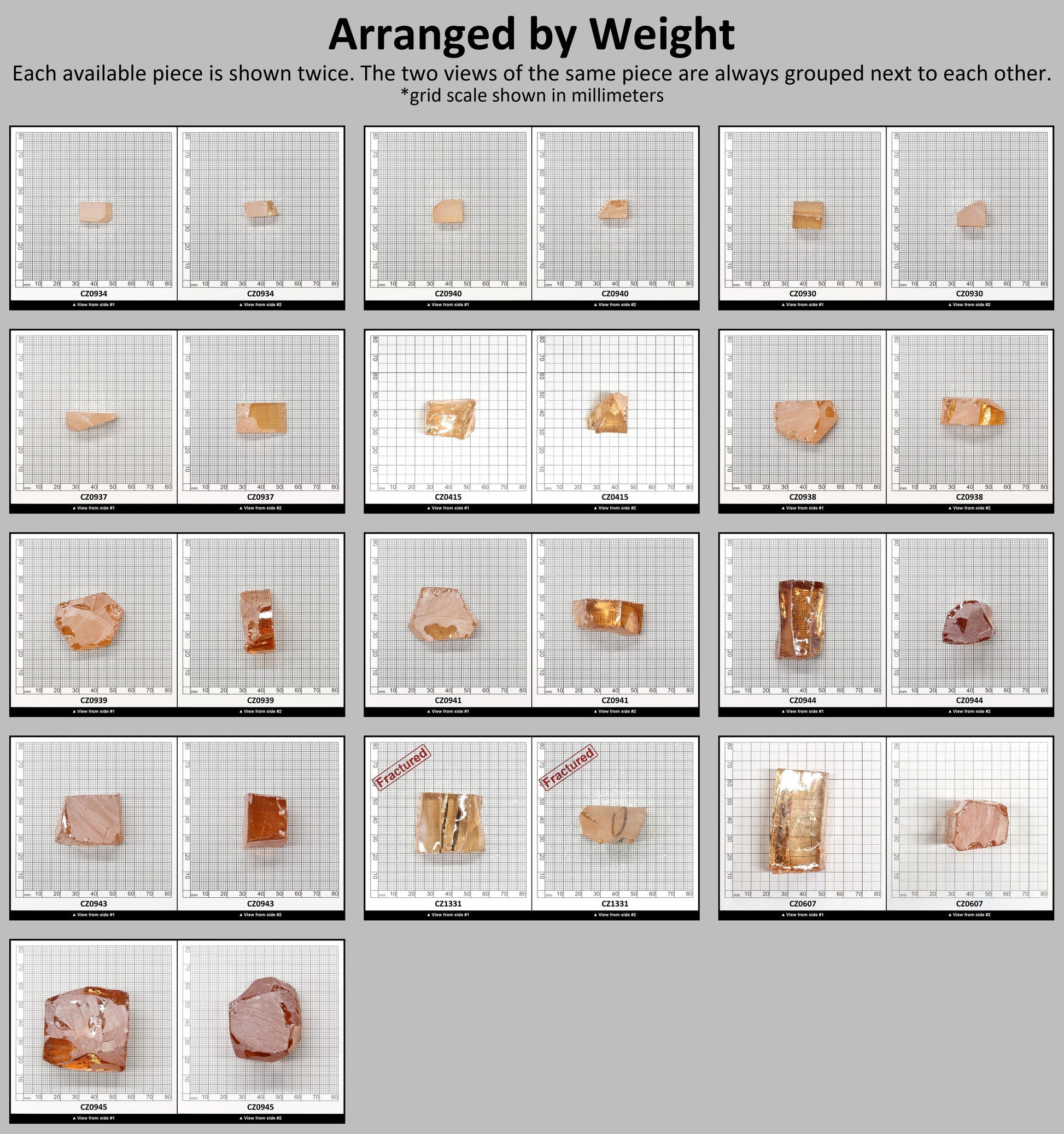 Peach Diamond Cubic Zirconia Faceting Rough for Gem Cutting - Various Sizes #BEGIN