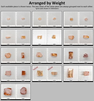 Peach Diamond Cubic Zirconia Faceting Rough for Gem Cutting - Various Sizes #BEGIN