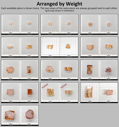 Peach Diamond Cubic Zirconia Faceting Rough for Gem Cutting - Various Sizes #BEGIN