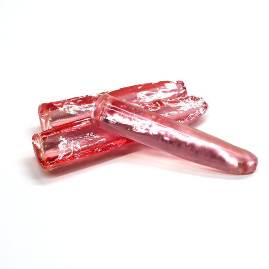 Peach Morganite #18 Lab Created Corundum Sapphire Faceting Rough for Gem Cutting - Various Sizes - Split Boule #BEGIN