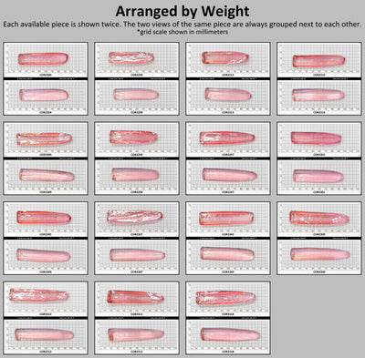 Peach Morganite #18 Lab Created Corundum Sapphire Faceting Rough for Gem Cutting - Various Sizes - Split Boule #BEGIN