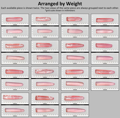 Peach Morganite #18 Lab Created Corundum Sapphire Faceting Rough for Gem Cutting - Various Sizes - Split Boule #BEGIN