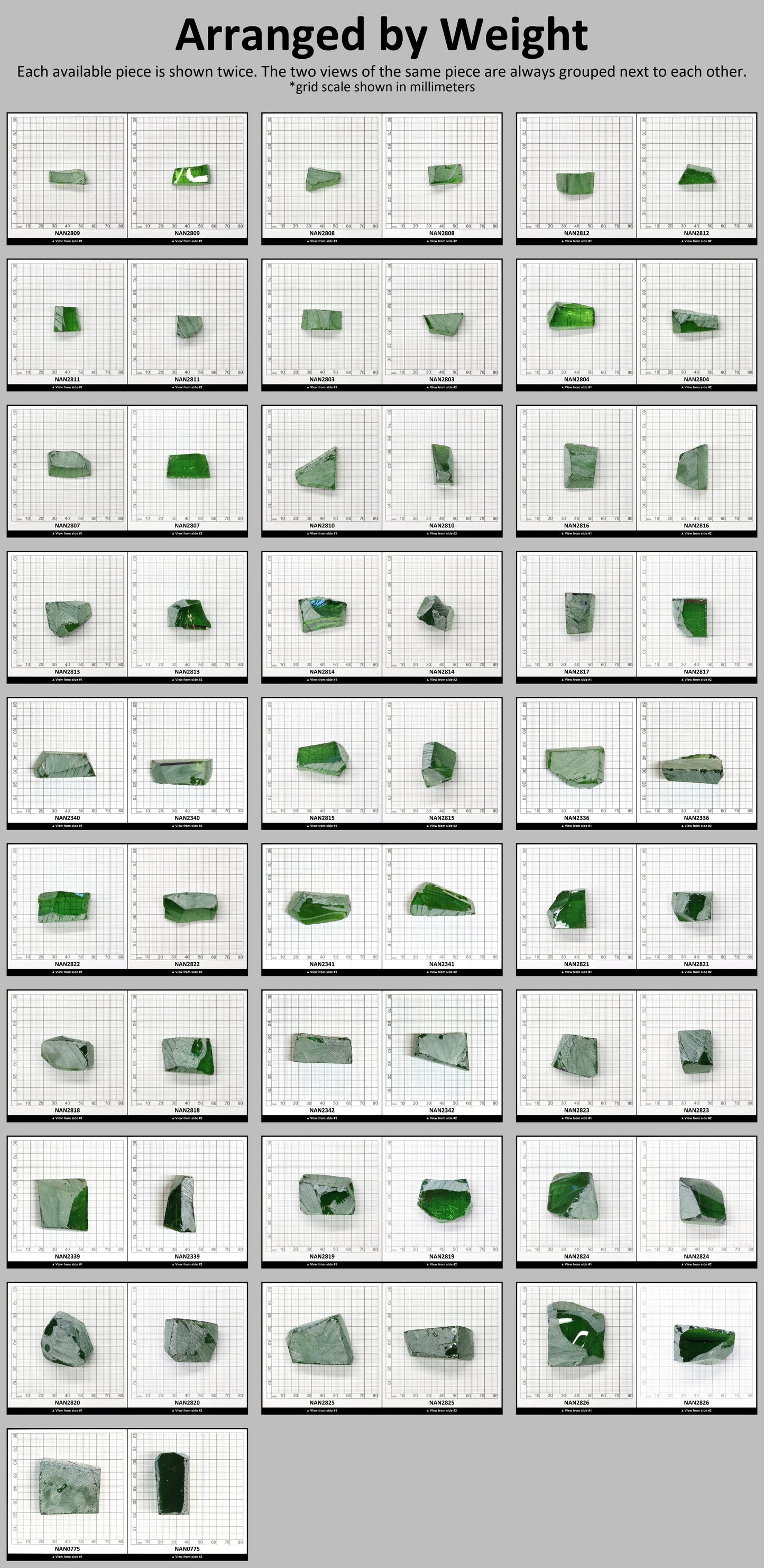 Nanosital Simulated Peridot Lab Created Faceting Rough for Gem Cutting - #172 - Various Sizes #BEGIN