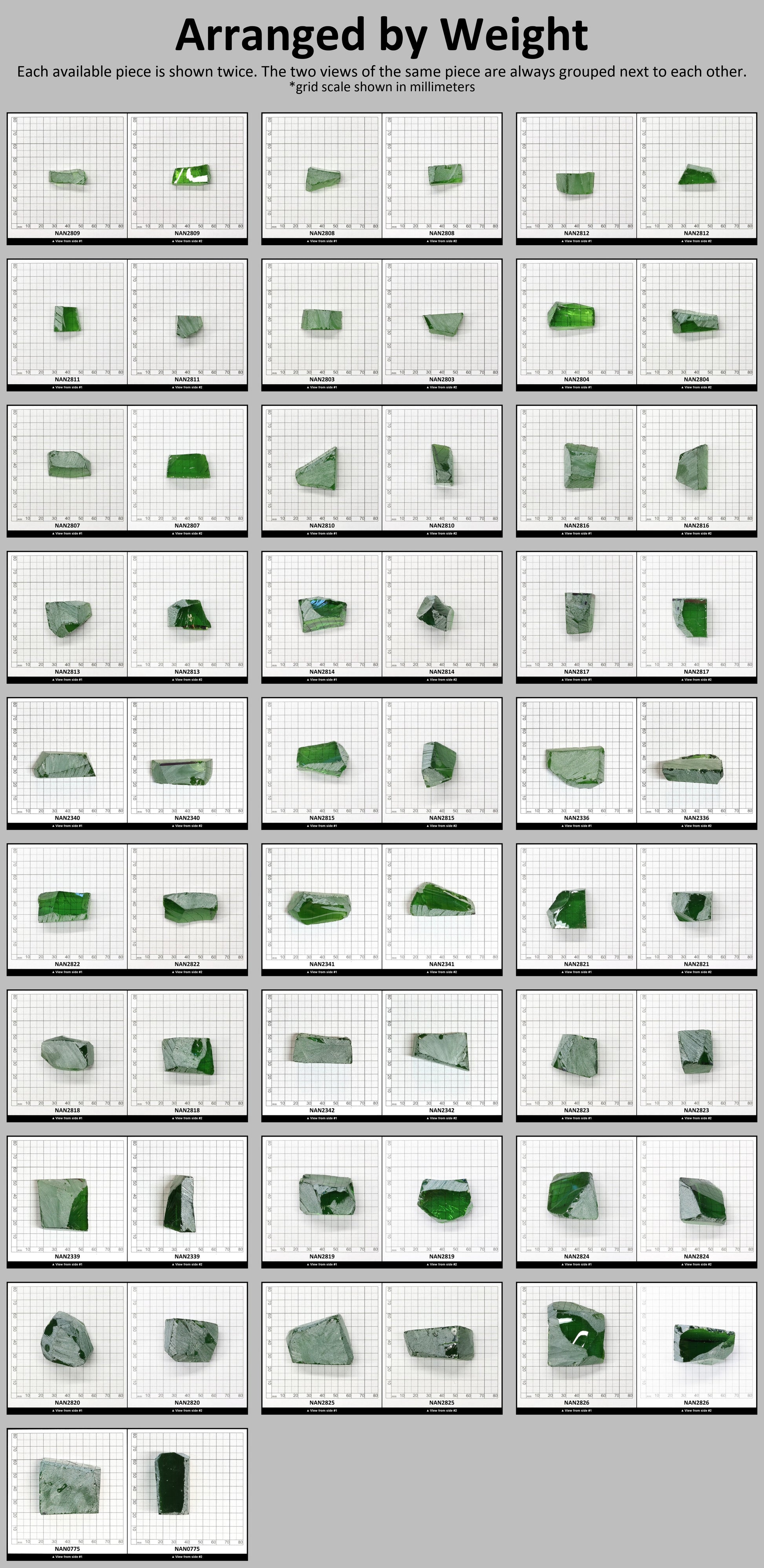 Nanosital Simulated Peridot Lab Created Faceting Rough for Gem Cutting - #172 - Various Sizes #BEGIN