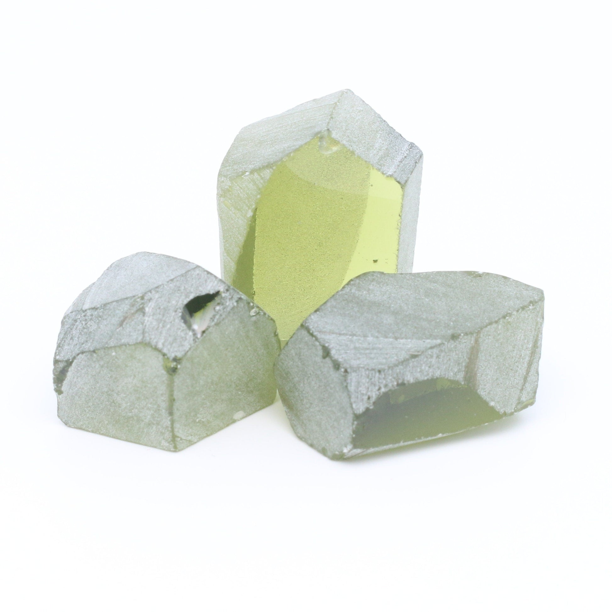 Nanosital Simulated Peridot Lab Created Faceting Rough for Gem Cutting - #14/2 - Various Sizes #BEGIN