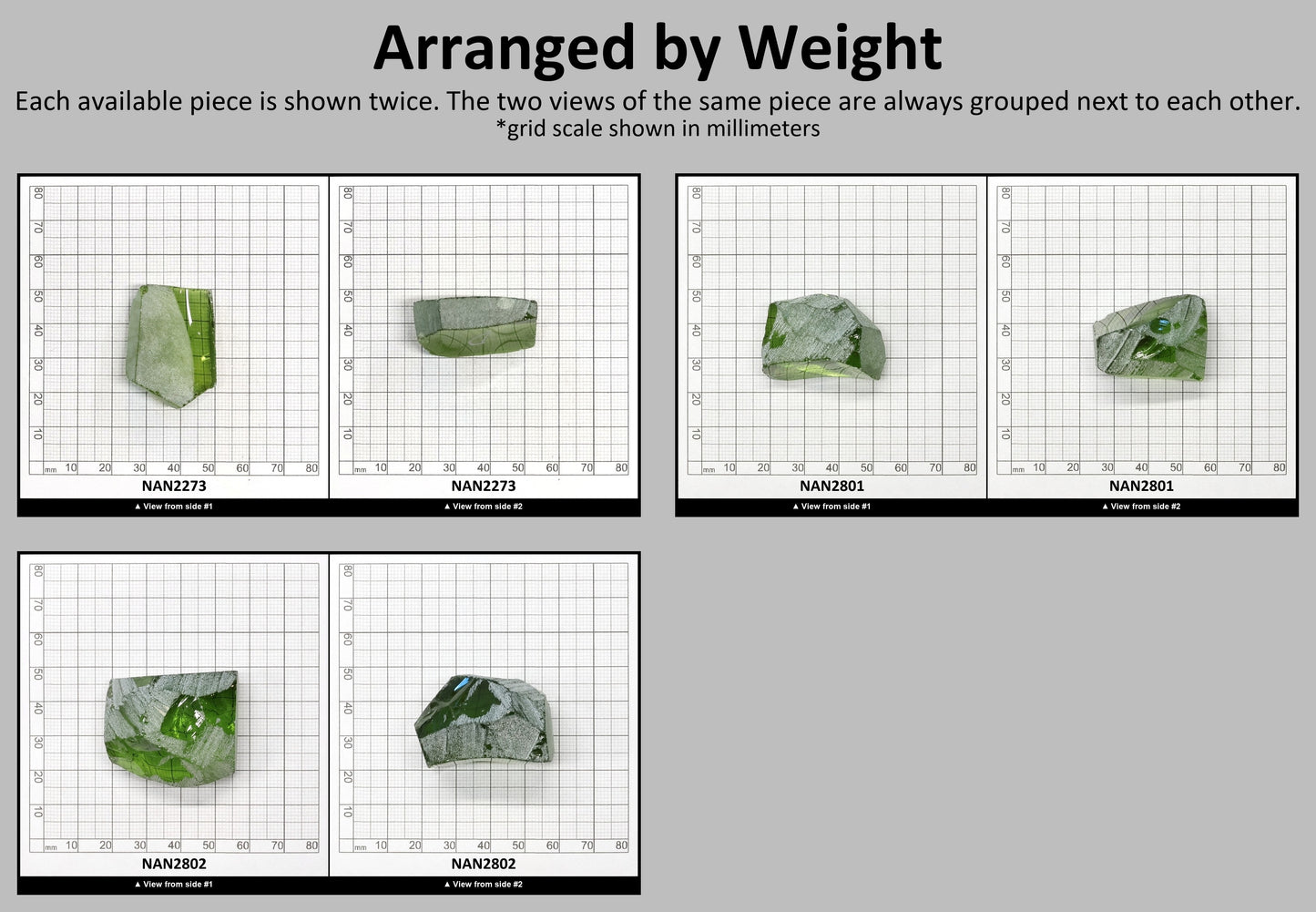 Nanosital Simulated Peridot Lab Created Faceting Rough for Gem Cutting - #14/2 - Various Sizes #BEGIN