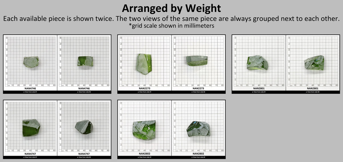 Nanosital Simulated Peridot Lab Created Faceting Rough for Gem Cutting - #14/2 - Various Sizes : #BEGIN