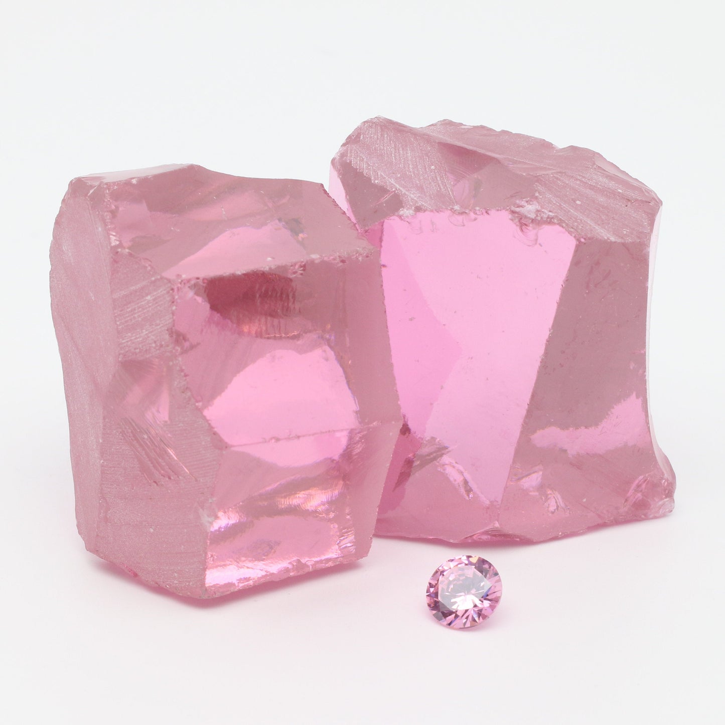Pink Cubic Zirconia Faceting Rough for Gem Cutting - Various Sizes #BEGIN