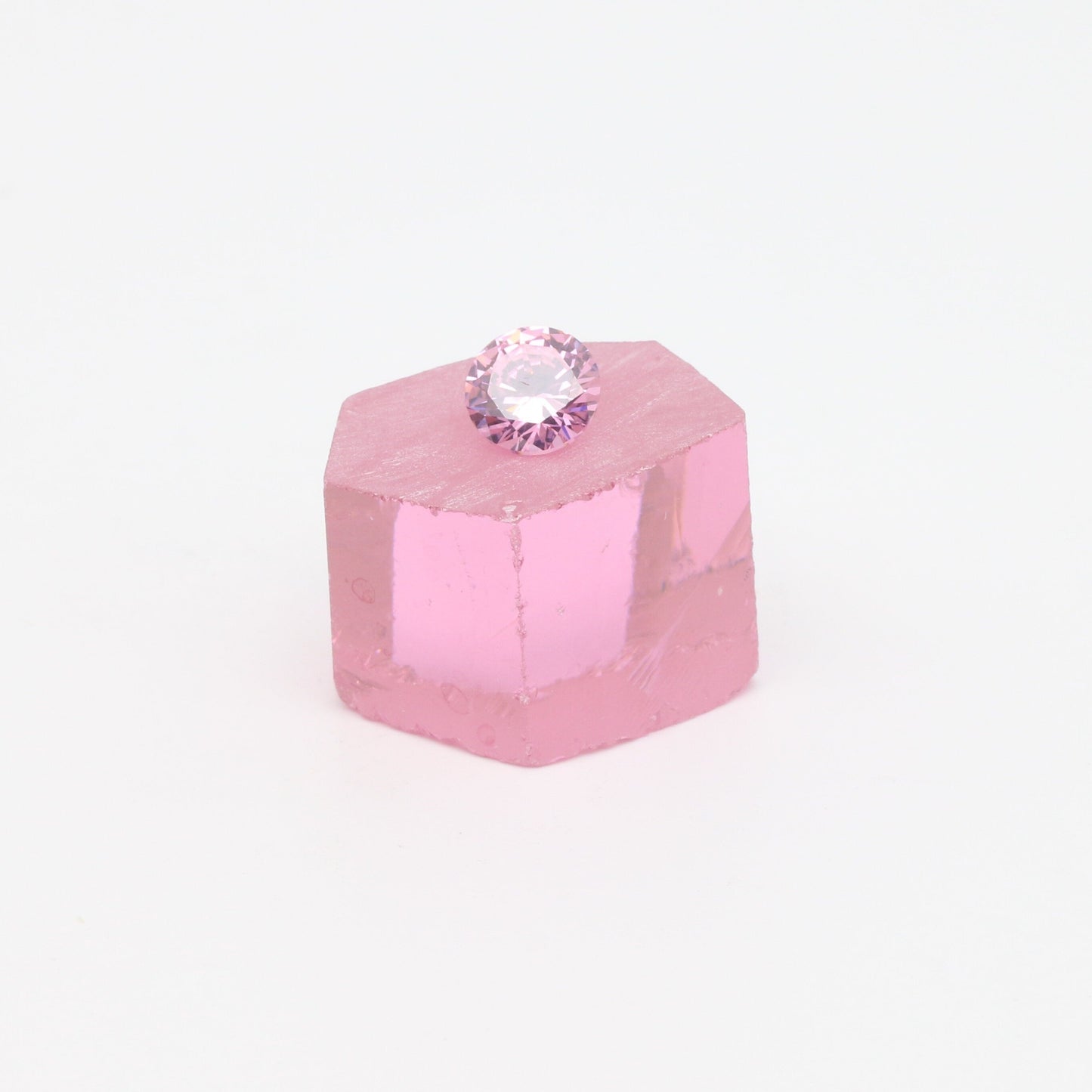Pink Cubic Zirconia Faceting Rough for Gem Cutting - Various Sizes #BEGIN