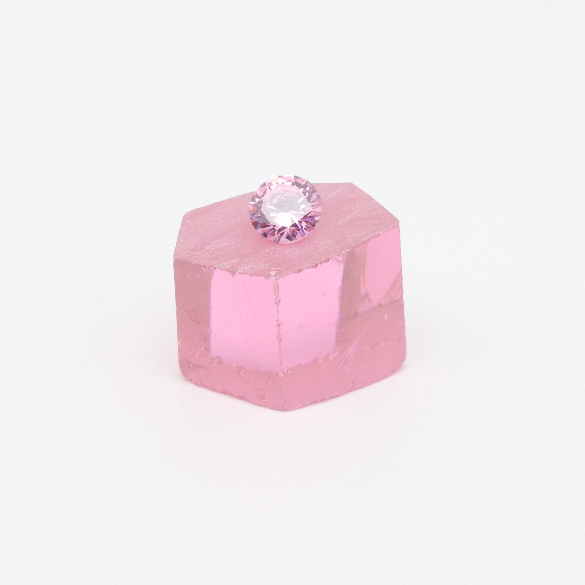 Pink Cubic Zirconia Faceting Rough for Gem Cutting - Various Sizes #BEGIN