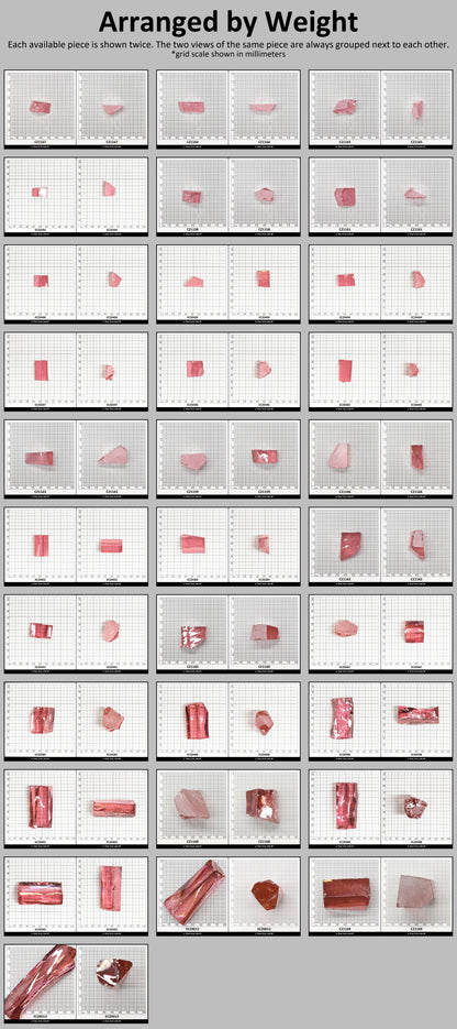 Pink Cubic Zirconia Faceting Rough for Gem Cutting - Various Sizes #BEGIN