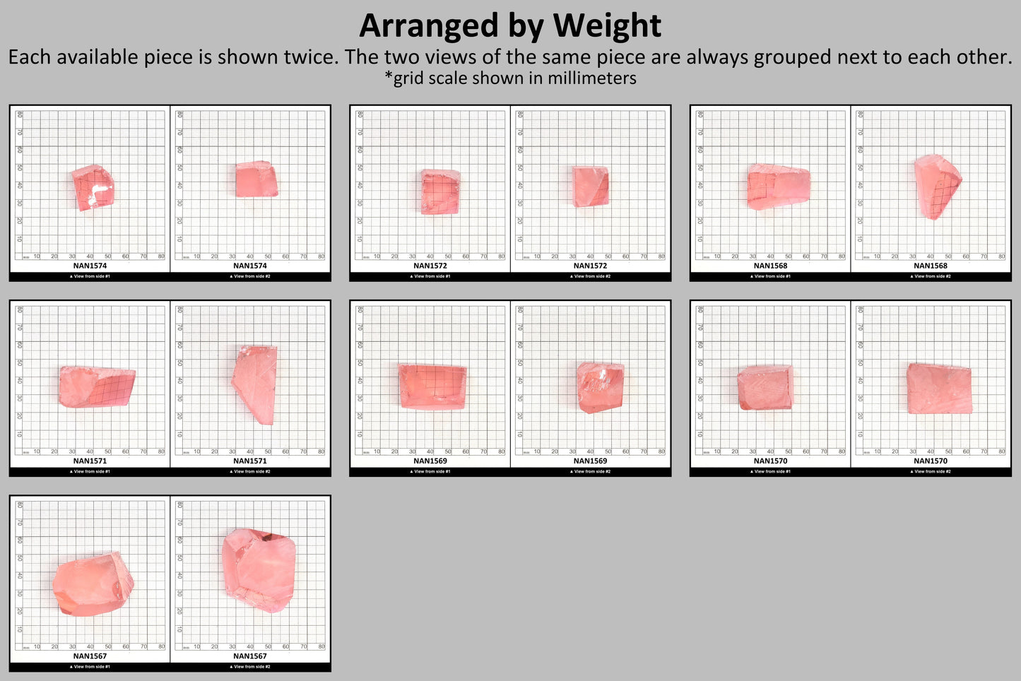 Nanosital Simulated Pink Extra Lab Created Faceting Rough for Gem Cutting - #A-1255 - Various Sizes #BEGIN