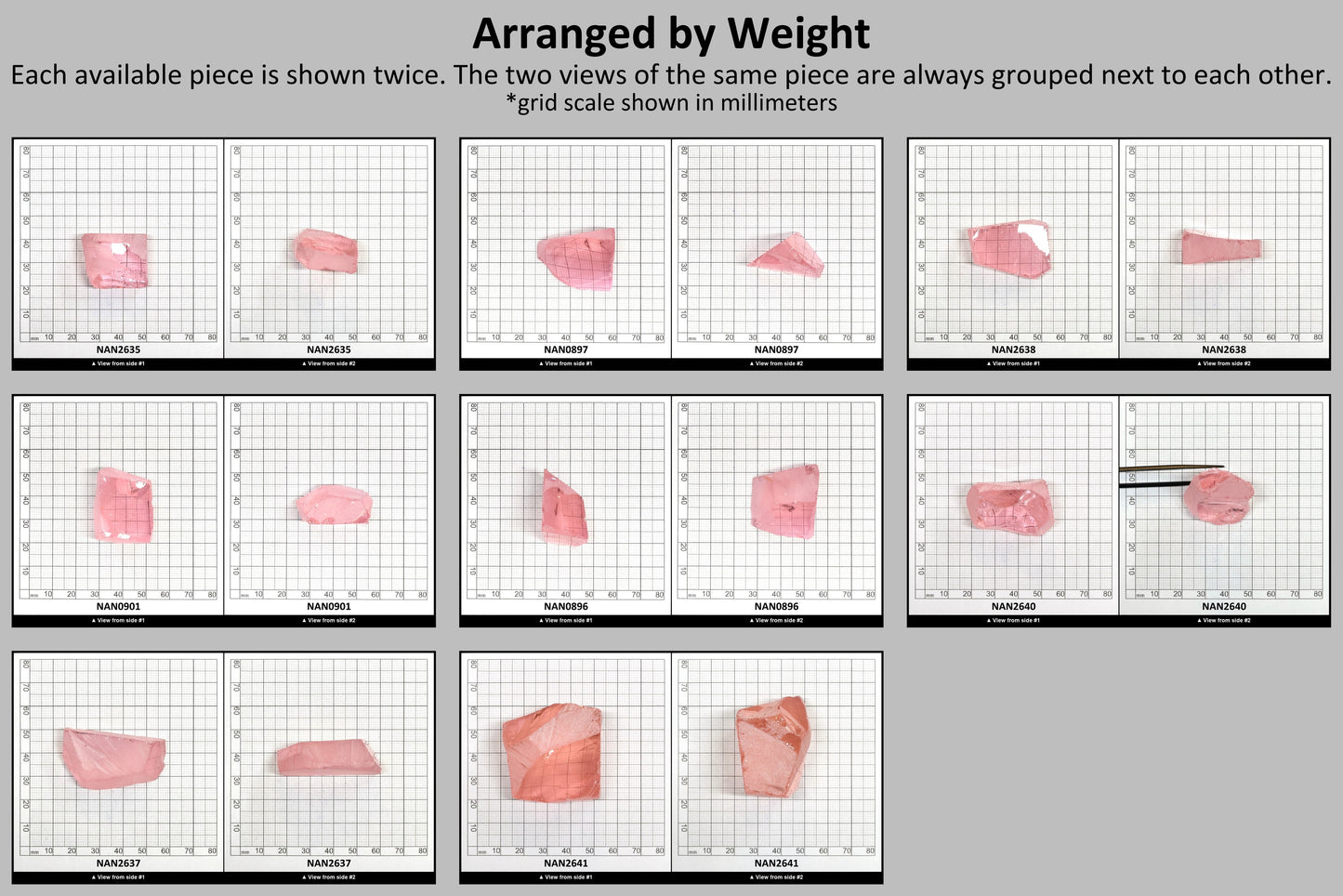 Nanosital Simulated Pink Tourmaline Lab Created Faceting Rough for Gem Cutting - #A-1244 - Various Sizes #BEGIN