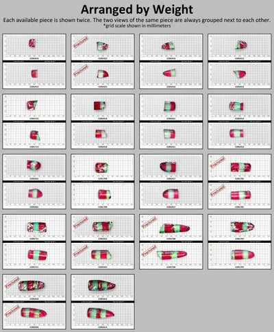Pink/Green Tourmaline Bi-Color Lab Created Corundum Sapphire Faceting Rough for Gem Cutting - Various Sizes - Split Boule #BEGIN