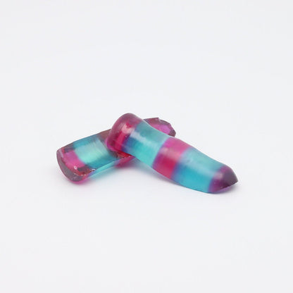 Pink/Paraiba Bi-Color Lab Created Corundum Sapphire Faceting Rough for Gem Cutting - Various Sizes - Split Boule #BEGIN