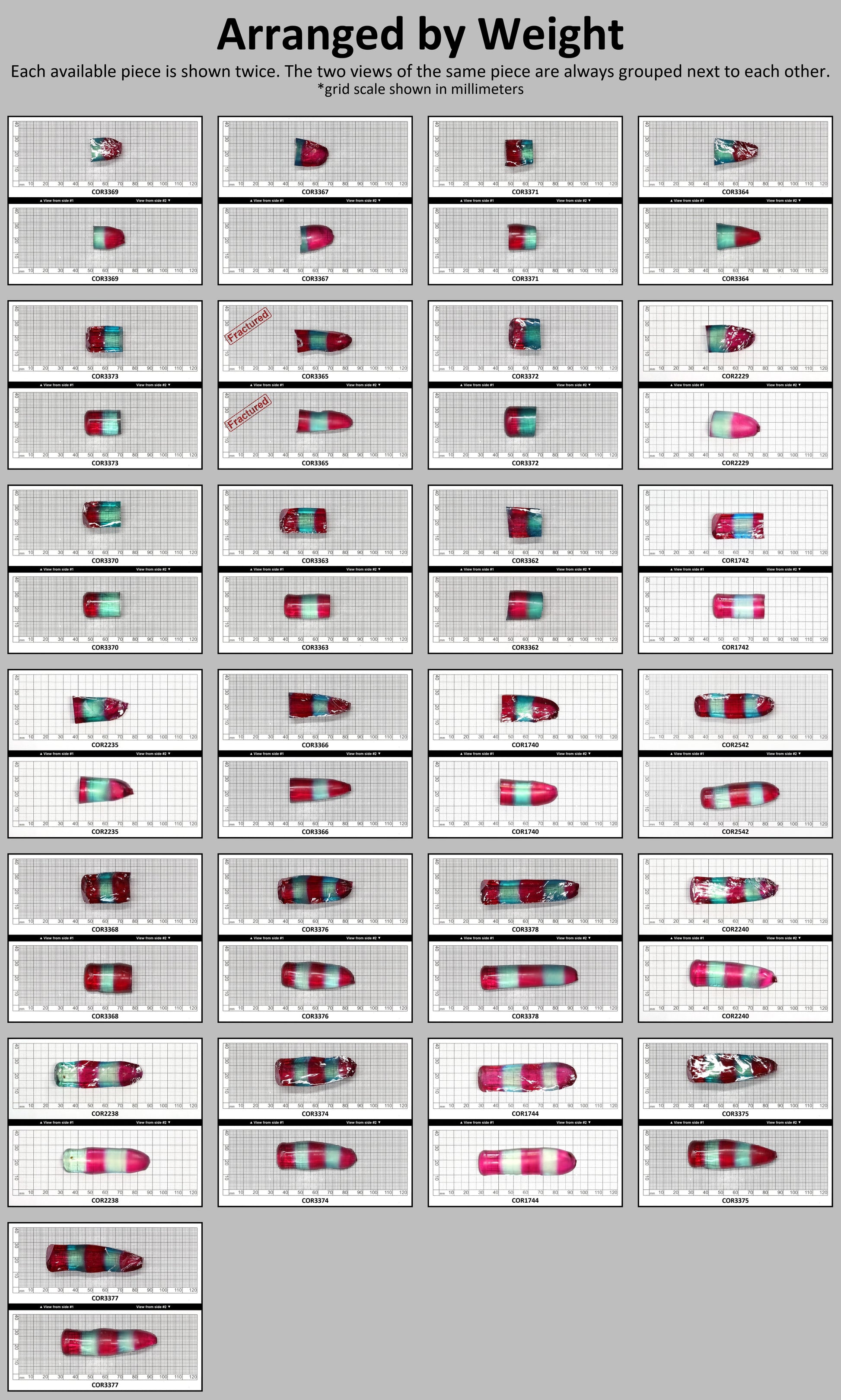 Pink/Paraiba Bi-Color Lab Created Corundum Sapphire Faceting Rough for Gem Cutting - Various Sizes - Split Boule #BEGIN