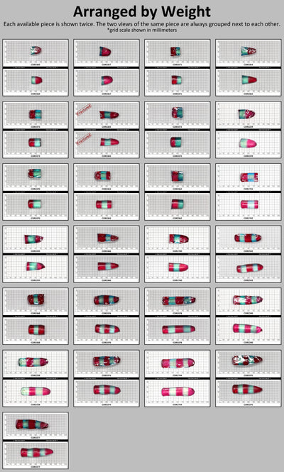 Pink/Paraiba Bi-Color Lab Created Corundum Sapphire Faceting Rough for Gem Cutting - Various Sizes - Split Boule #BEGIN