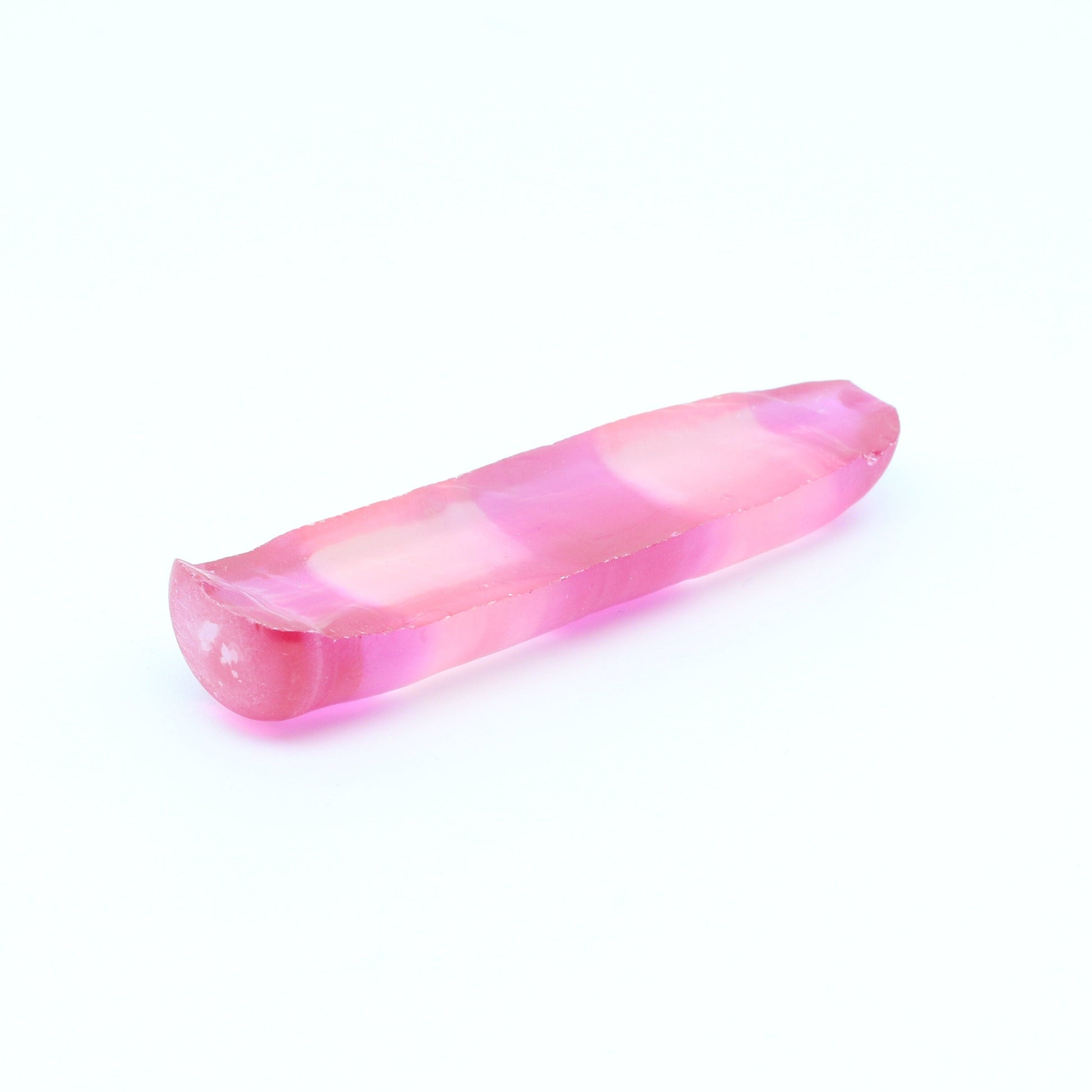 Pink/Peach Bi-Color Lab Created Corundum Sapphire Faceting Rough for Gem Cutting - Various Sizes - Split Boule #BEGIN