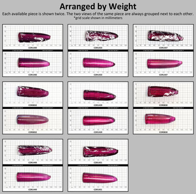 Purple #65 Lab Created Corundum Sapphire Faceting Rough for Gem Cutting - Various Sizes - Split Boule #BEGIN