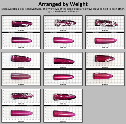 Purple #65 Lab Created Corundum Sapphire Faceting Rough for Gem Cutting - Various Sizes - Split Boule #BEGIN
