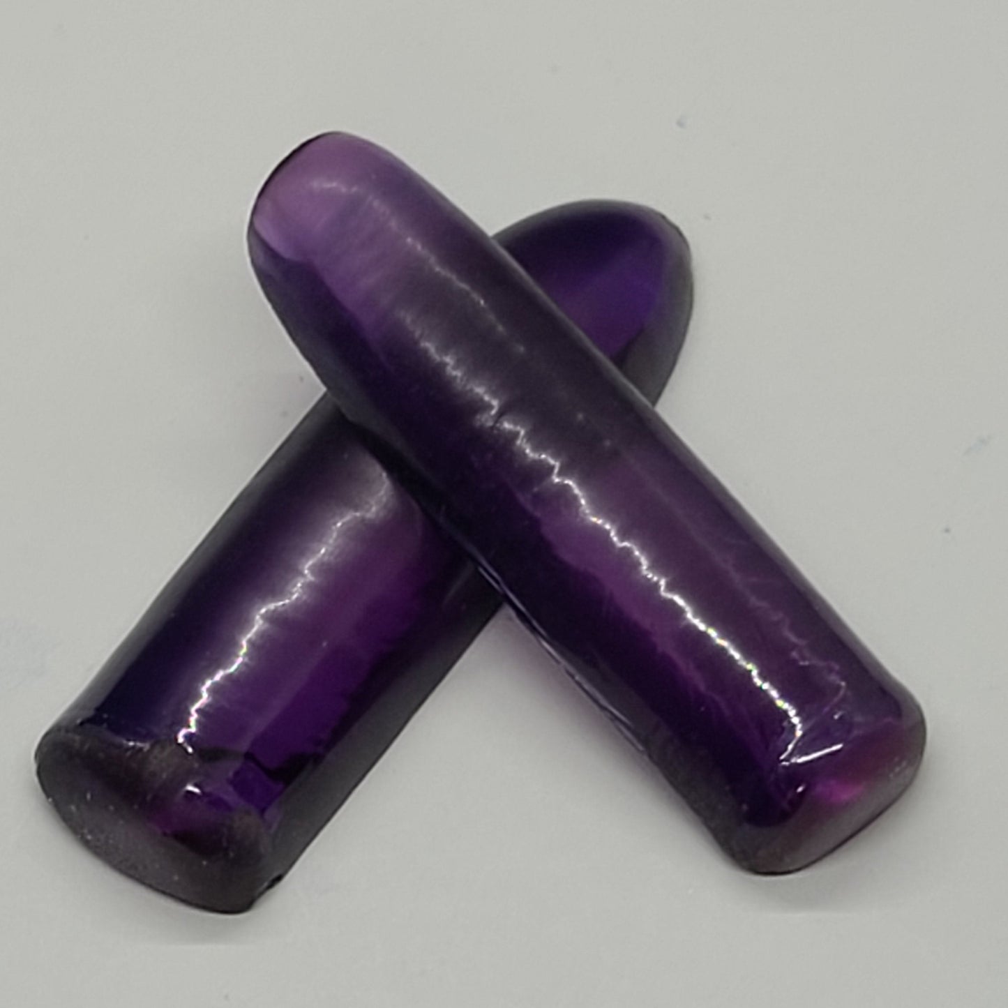 Purple Kunzite #60 Lab Created Corundum Sapphire Faceting Rough for Gem Cutting - Various Sizes - Split Boule #BEGIN