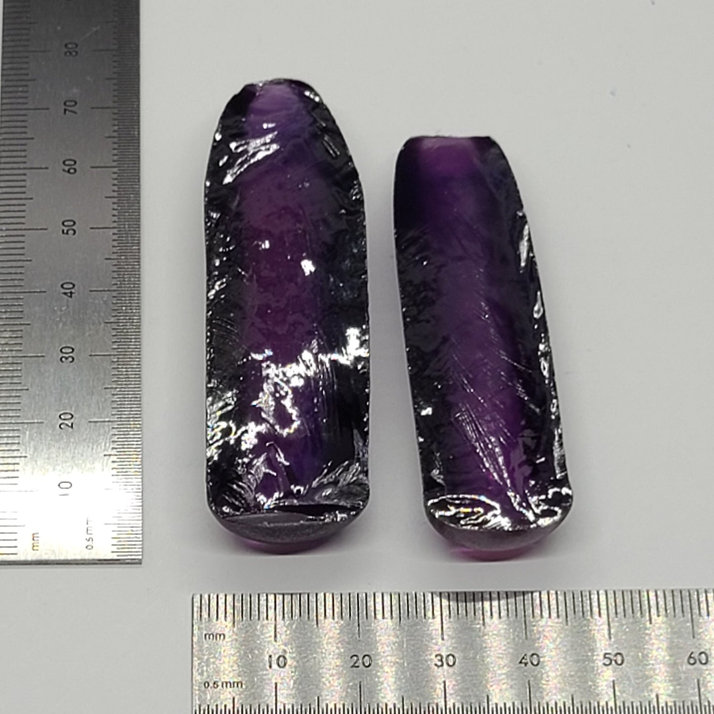 Purple Kunzite #60 Lab Created Corundum Sapphire Faceting Rough for Gem Cutting - Various Sizes - Split Boule #BEGIN