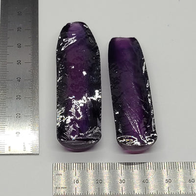 Purple Kunzite #60 Lab Created Corundum Sapphire Faceting Rough for Gem Cutting - Various Sizes - Split Boule #BEGIN