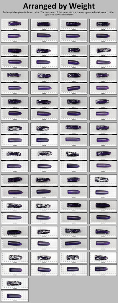 Purple Kunzite #60 Lab Created Corundum Sapphire Faceting Rough for Gem Cutting - Various Sizes - Split Boule #BEGIN