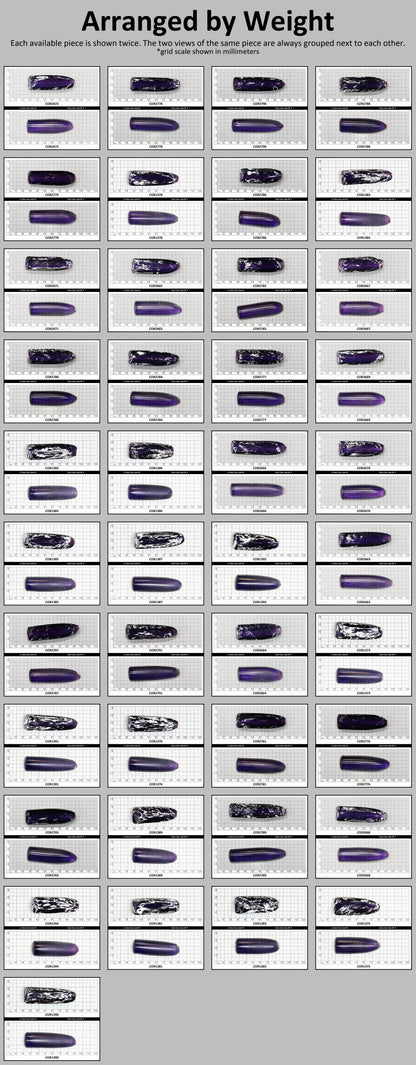 Purple Kunzite #60 Lab Created Corundum Sapphire Faceting Rough for Gem Cutting - Various Sizes - Split Boule #BEGIN