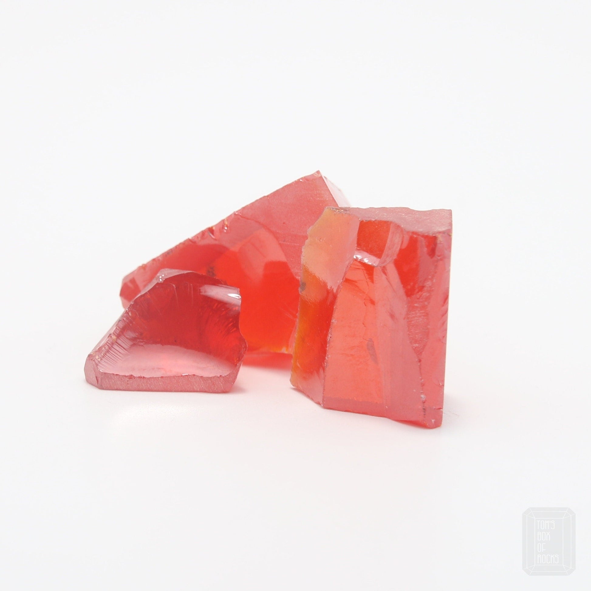 Red Cubic Zirconia Faceting Rough for Gem Cutting - Various Sizes #BEGIN