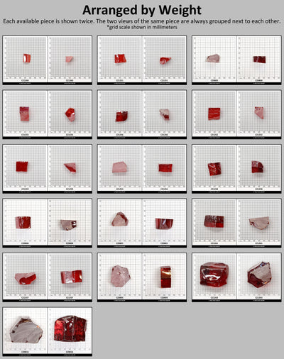 Red Cubic Zirconia Faceting Rough for Gem Cutting - Various Sizes : #BEGIN