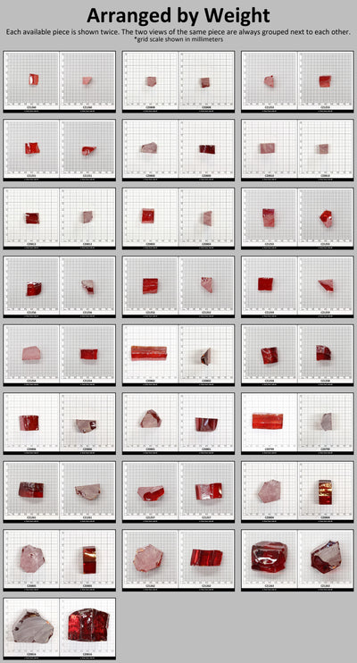 Red Cubic Zirconia Faceting Rough for Gem Cutting - Various Sizes #BEGIN