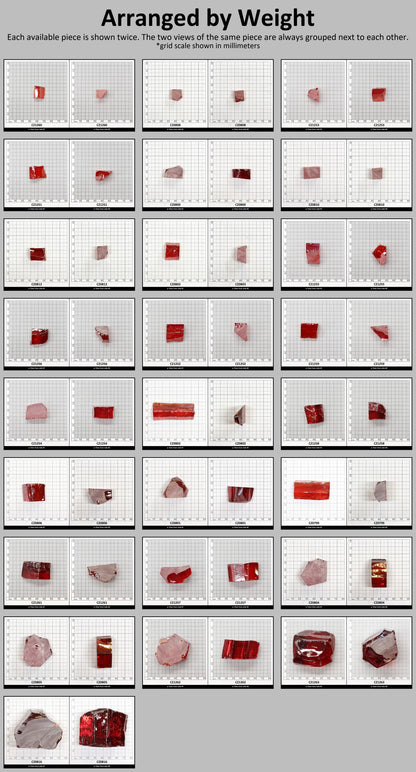 Red Cubic Zirconia Faceting Rough for Gem Cutting - Various Sizes #BEGIN