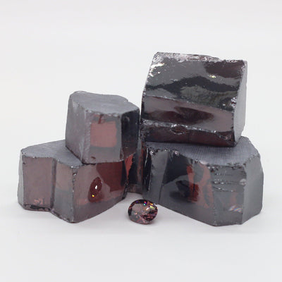 Rhodolite Cubic Zirconia Faceting Rough for Gem Cutting - Various Sizes #BEGIN
