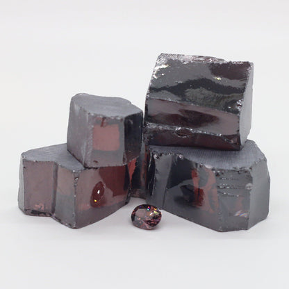 Rhodolite Cubic Zirconia Faceting Rough for Gem Cutting - Various Sizes #BEGIN
